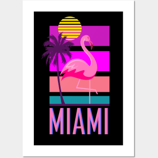 Miami Florida Synthwave Inspired Design Posters and Art